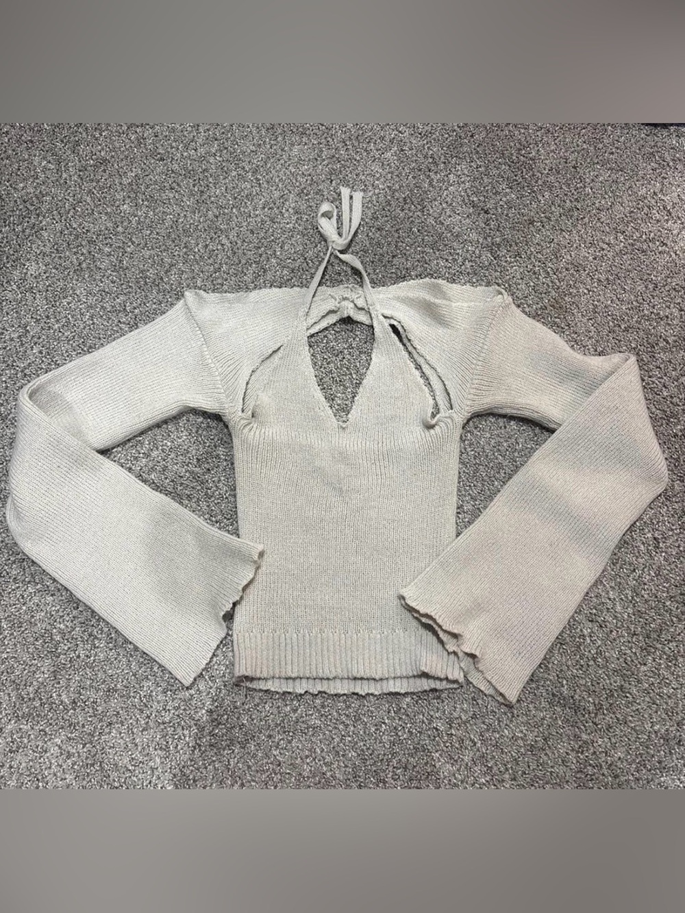 Cream Knit Halter Neck Women’s Sweater